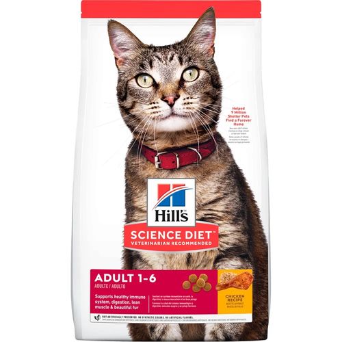 Hill's Science Diet Adult, alimento saludable para gato adulto, sabor pollo