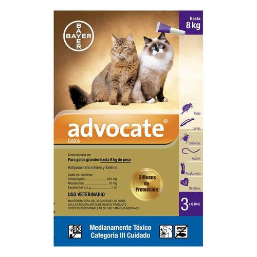 Antiparasitario Advocate Gatos 3