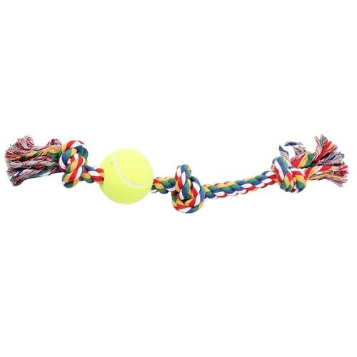Hueso De Cuerda Con 3 Nudos Y Pelota De Tenis Multicolor Pawise