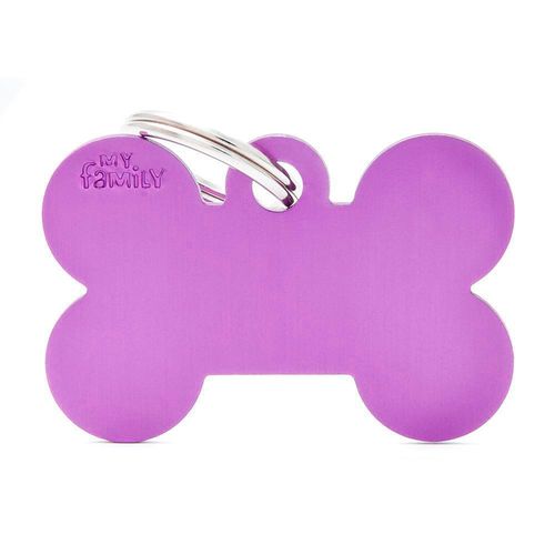 Placa Personalizable MyFamily Hueso Aluminio Violeta Basic
