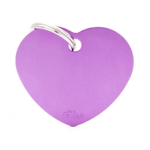 Placa Personalizable MyFamily Corazón Aluminio Morado Basic