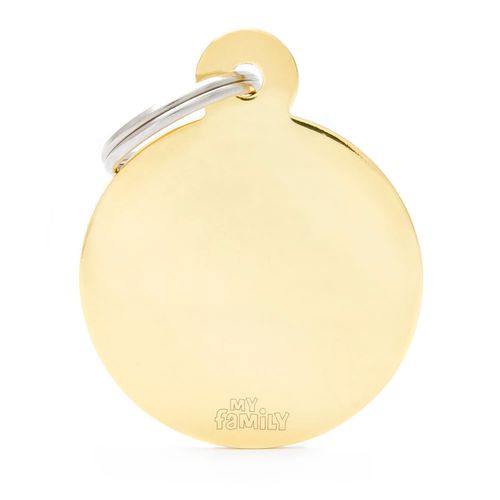 Placa Personalizable MyFamily Círculo Latón Dorado Basic