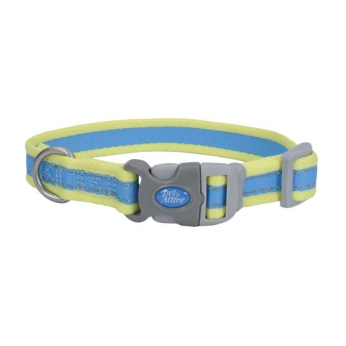 Collar Para Perro Pro Reflectivo Coastal Pet Azul Y Amarillo Neón
