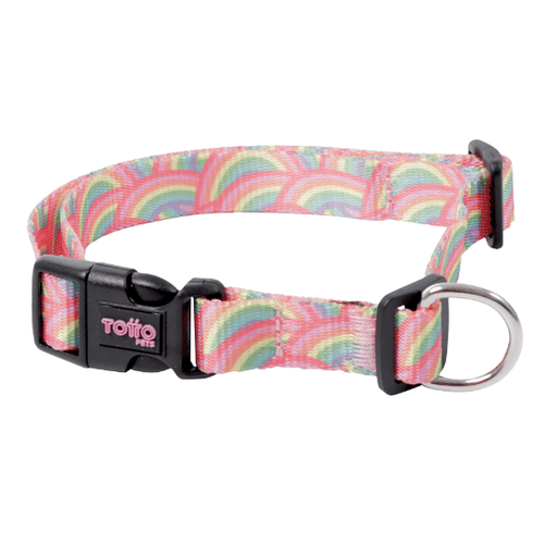 Collar Ajustable  Para Perro Totto Mylu Rosa Arcoiris
