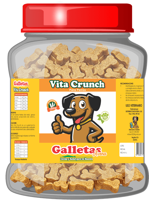 Snack Para Perro Vita Crunch Bombonera Galleta Avena