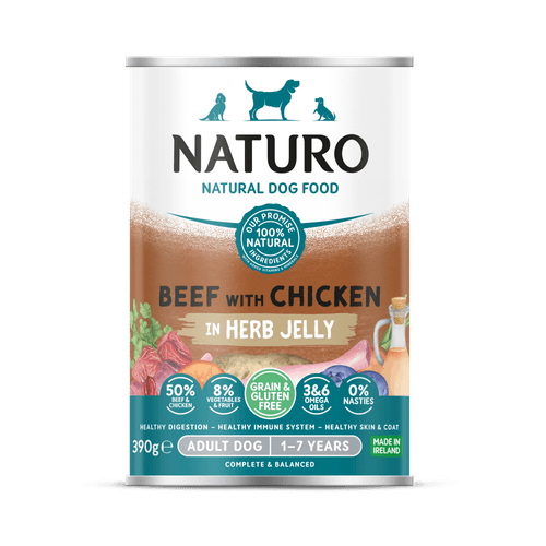 Naturo Alimento Húmedo Adult Beef With Chicken In Herb Jelly Para Perro