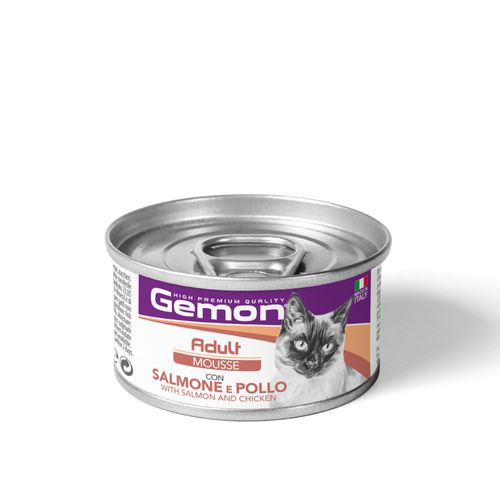 Gemon Alimento Húmedo Mousse Adult Salmon Chicken Para Gato