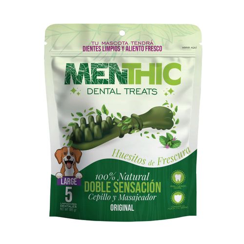 Menthic Cepillos Para Perro Golosina Dental Talla L x 5 unidades