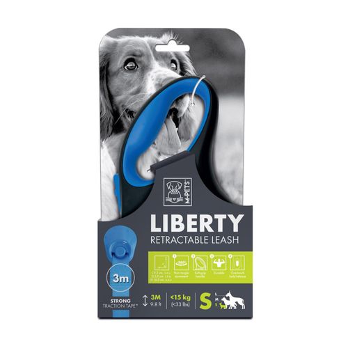 Correa M-Pets Retráctil Liberty Azul para Perro