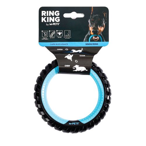 Juguete M-Pets Ring King Azul y Negro para Perro