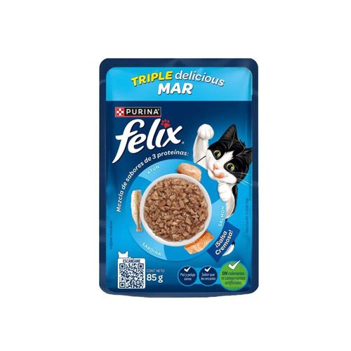 Alimento Húmedo para Gato Felix Triple Delicious Mar