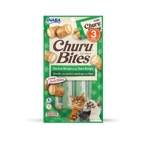 Snack Cremoso Para Gato Inaba Churu Bites Pollo Wraps Atún