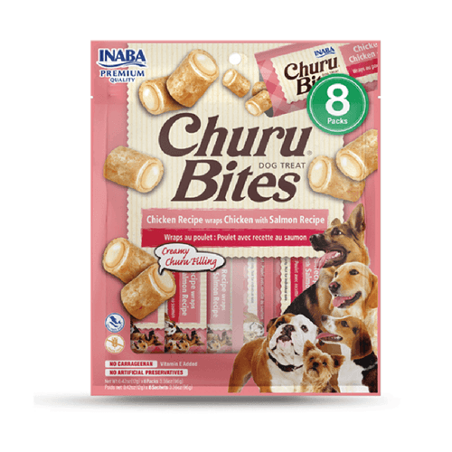 Snack Cremoso Para Perro Inaba Churu Bites Pollo Wraps Con Salmón