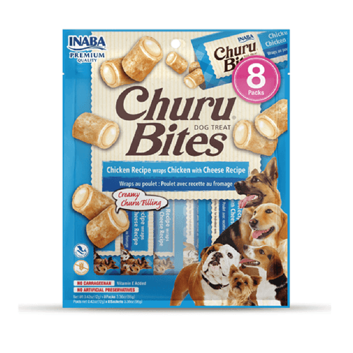 Snack Cremoso Para Perro Inaba Churu Bites Pollo Wraps Con Queso