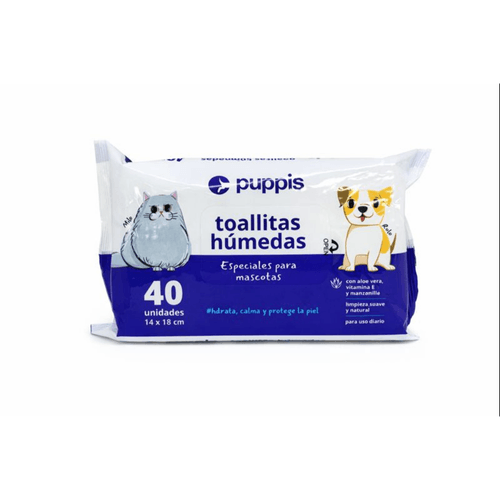 Toallitas Húmedas Especiales Para Mascotas Puppis