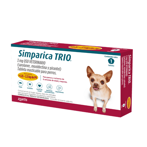 Antipulgas Externo Para Perro Simparica Trio Caja x1Tableta