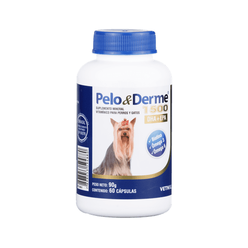 Suplemento Vitamínico para Mascotas Pelo y Derme 1500