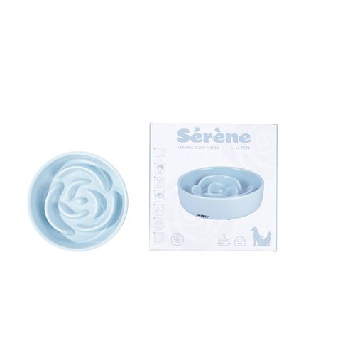 Comedero lento Celeste para mascotas M-pets